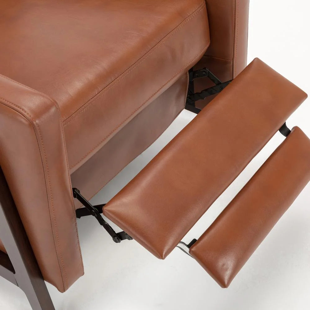 Caramel Faux Leather Push Back Recliner Y5879