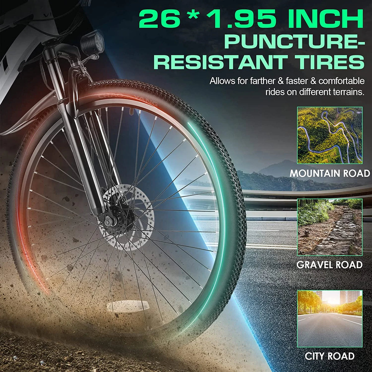 Electric Mountain Bike 500W 21 Speed U57542