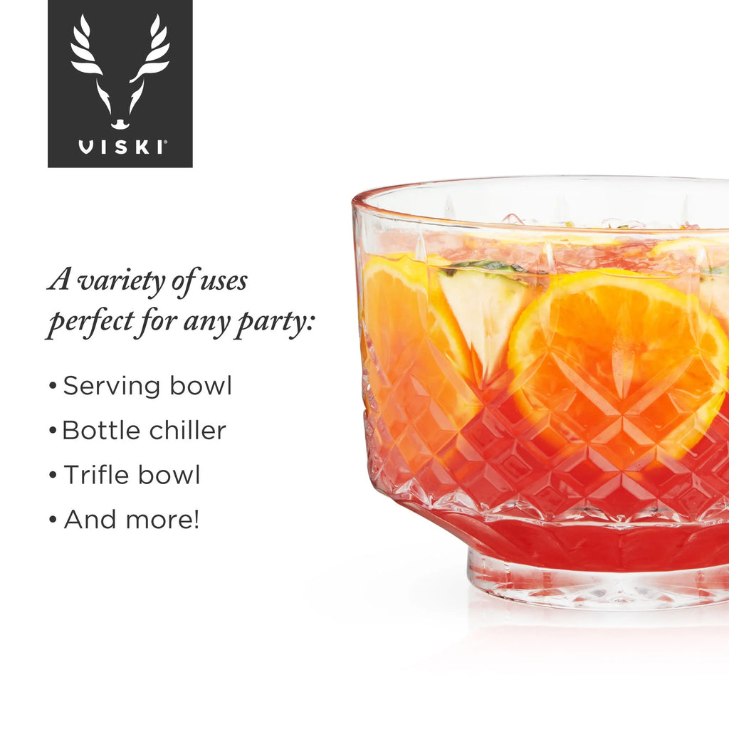 Cut Crystal Punch Bowl Set with 8 Tumblers, Dishwasher Safe L960216