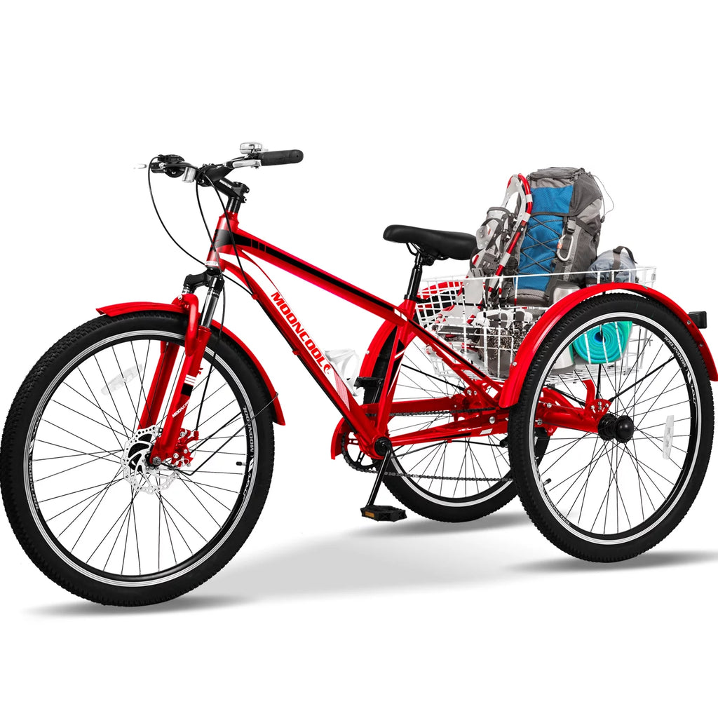 Blue 7 Speed Adult Tricycle with Shopping Basket Y855