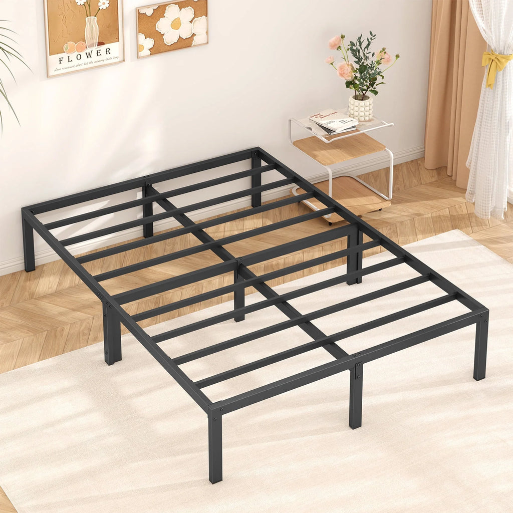 Queen Size Black Metal Platform Bed Frame N953