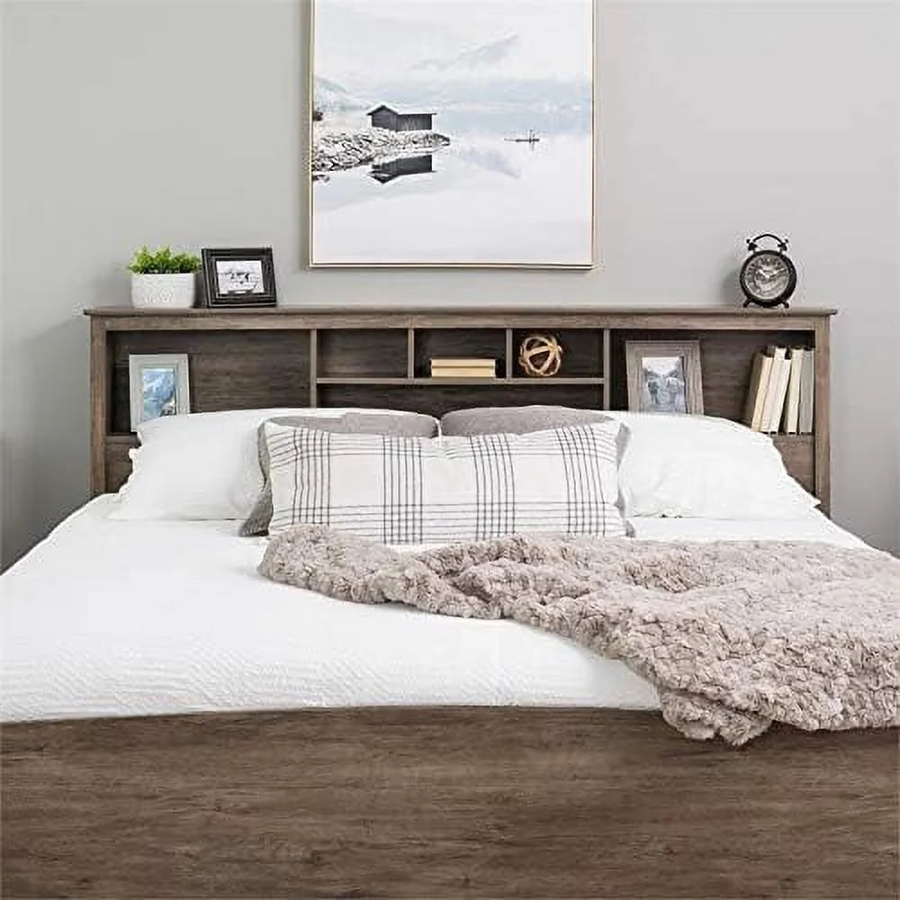 King Engineered Wood Bookcase Headboard S242784