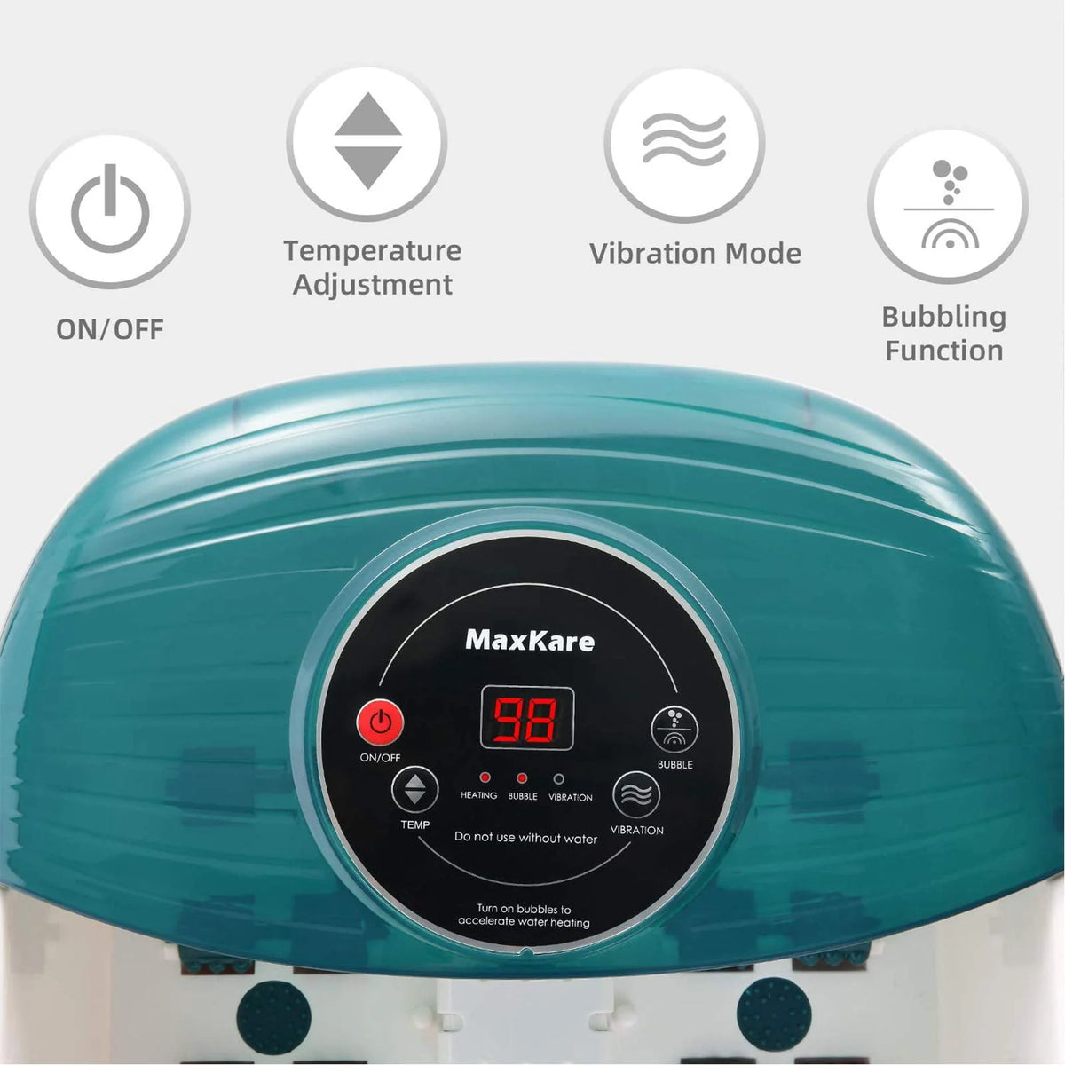 Foot Spa Bath Massager with Heat, Bubbles, Vibration, 16 Detachable Massage Rollers K13075