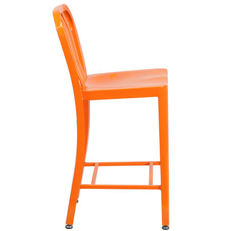 2 Pack 24x22 Orange Metal Counter Height Stool F599754