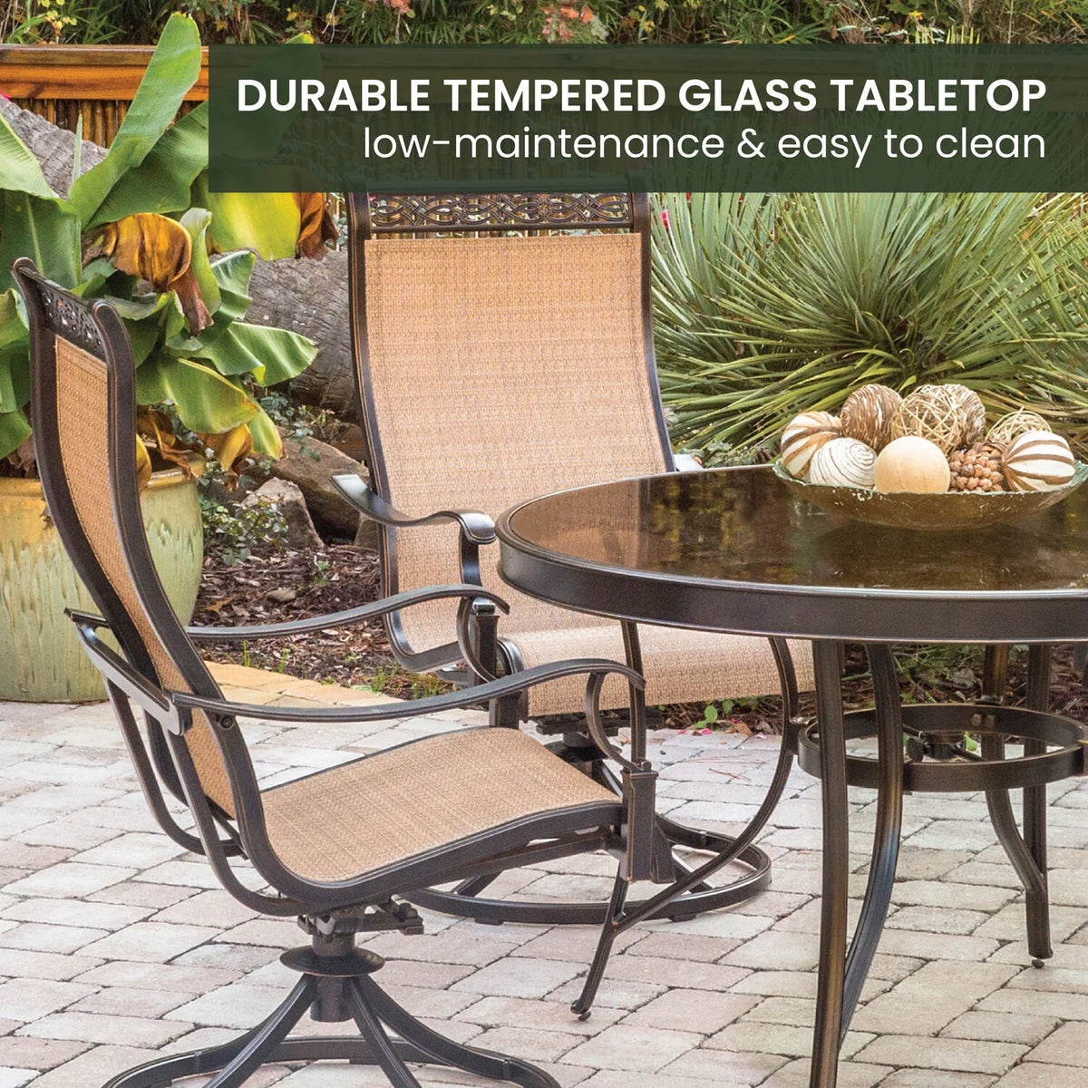 5-Piece Aluminum Outdoor Patio Dining Set with Swivel Rockers and Table P8577