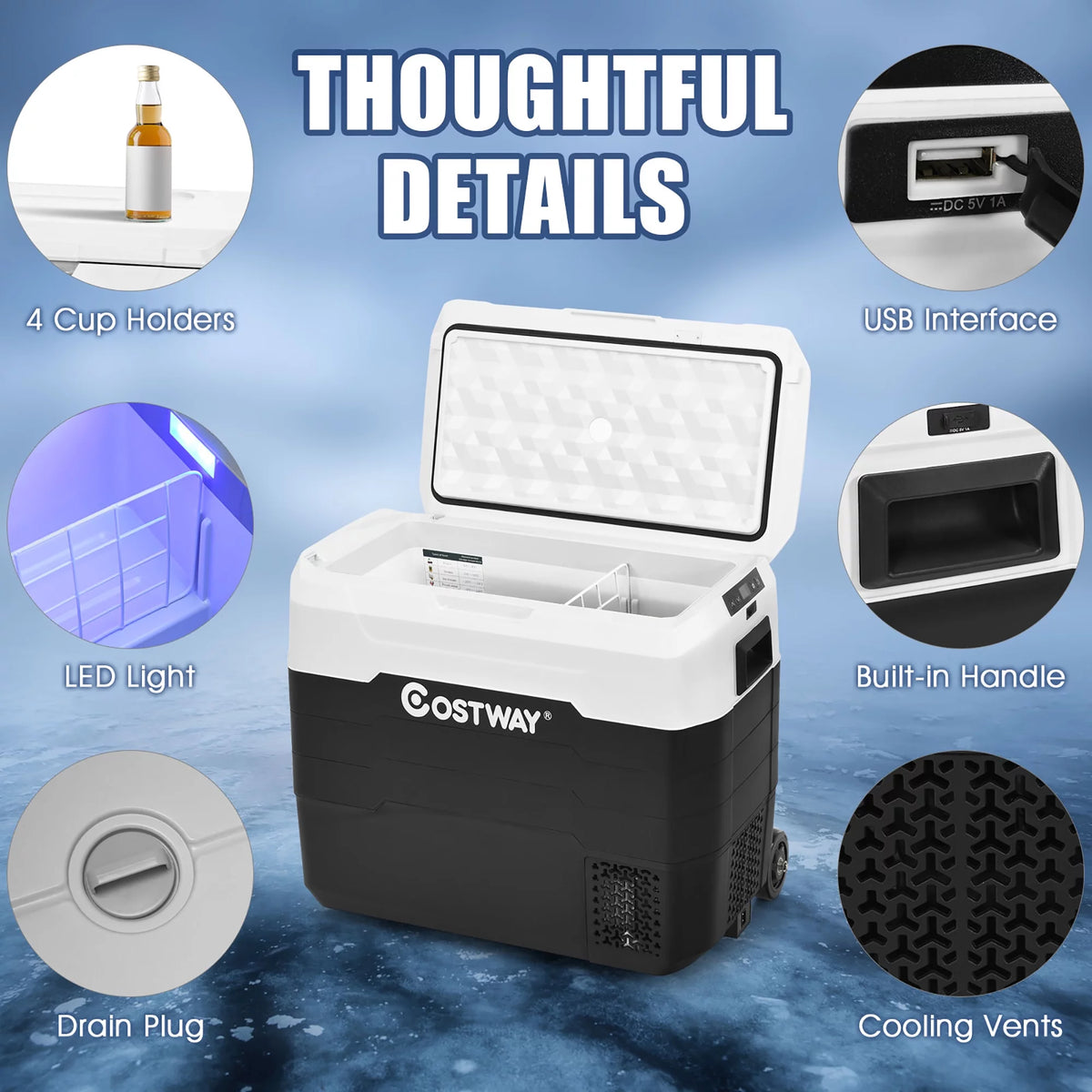 Portable Dual-Zone Car Refrigerator White F925