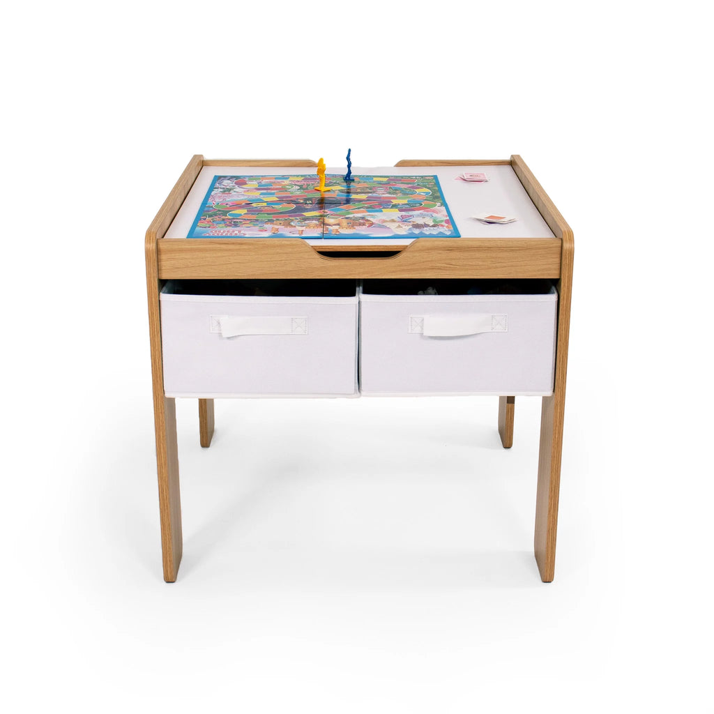 Kids Wood Table with 4 Bins U67660