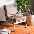 Light Brown Accent Chair with Removable Cushion O574