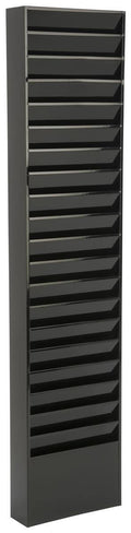 Wall Rack, 20 Pockets, Tiered, Black, Powder Coated Steel B494