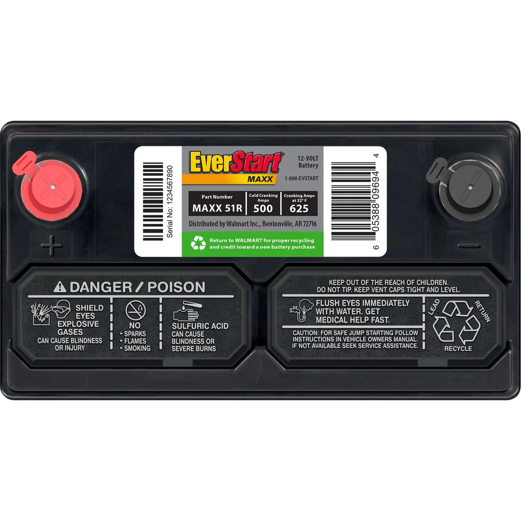 Lead Acid Automotive Battery Group Size 51R 12 Volt 500 CCA N60569
