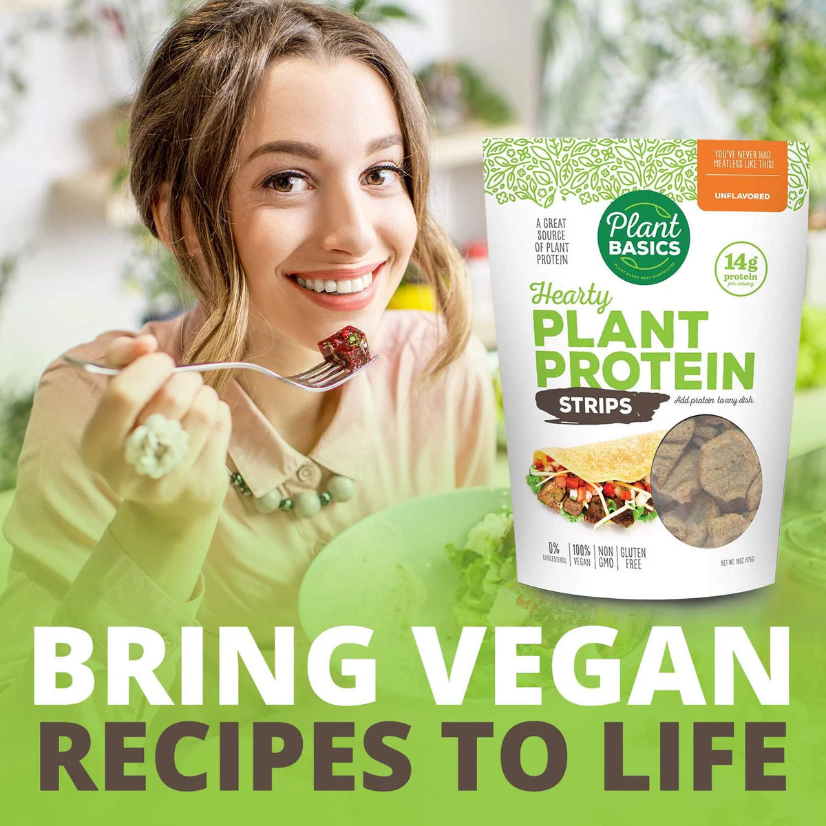 Unflavored Plant Protein Strips, 1 lb (Pack of 6) O177240