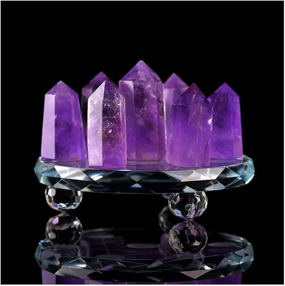 Natural Amethyst 7 Chakra Crystal Wand 1.96 Inch F475906