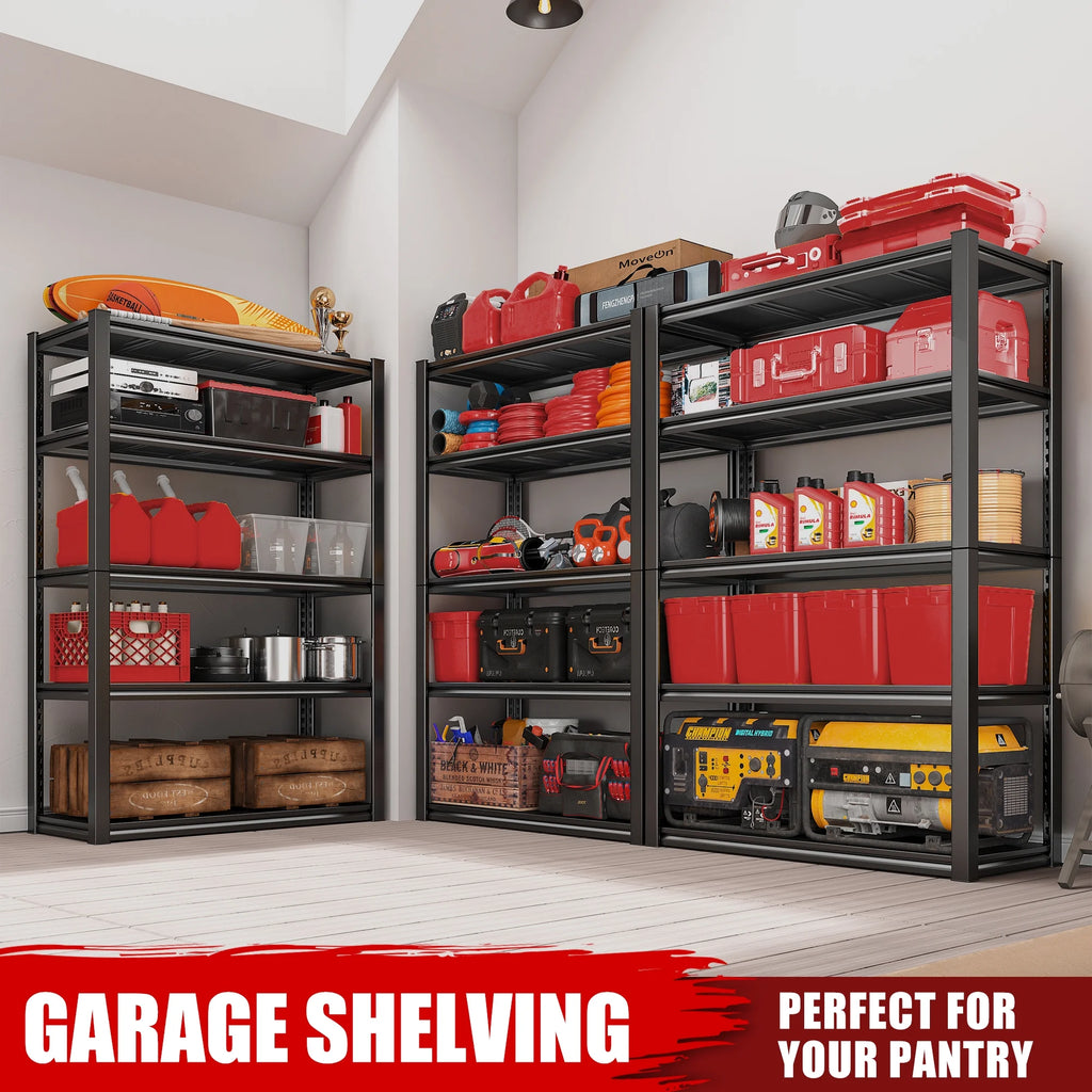 5-Shelf Heavy Duty Adjustable Metal Shelving Unit Black R925