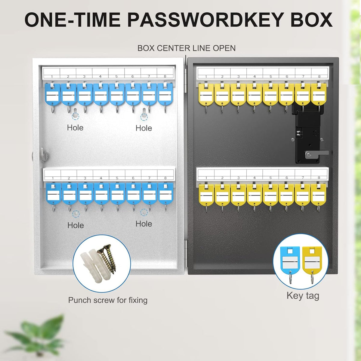 32 Key Metal Key Lock Box Wall Mount M3118