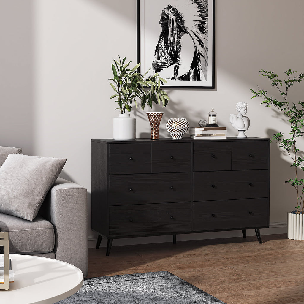 Black 8 Drawer Dresser C392