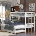 White Twin Bunk Bed with Trundle P27318