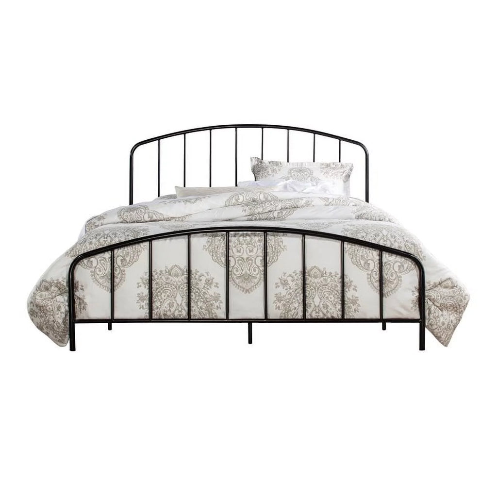 Queen Metal Bed with Arched Spindle Design Black F134561
