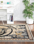 Blue Rectangle 9' 0 x 12' 2 Border Rug R56414