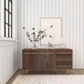Dark Brown 3-Drawer 2-Door Wood Console Table D282
