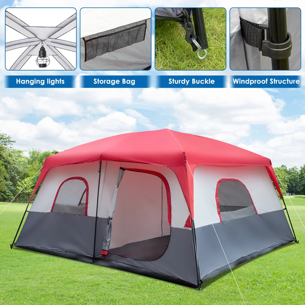 14 People Waterproof Windproof Camping Tent with 2 Doors V674