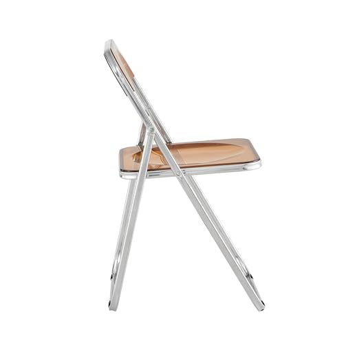 Acrylic Transparent Folding Chair with Steel Frame H966378