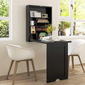 Wall Mounted Foldable Wood Convertible Desk Bookshelf White W516064