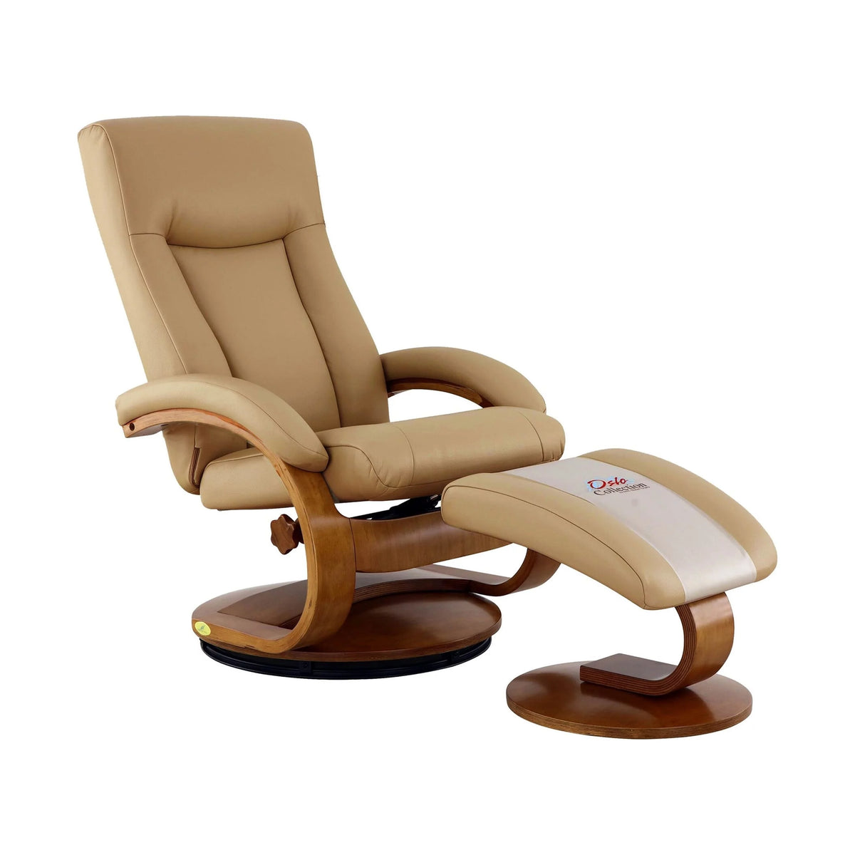 Black Top Grain Leather Recliner and Ottoman P163