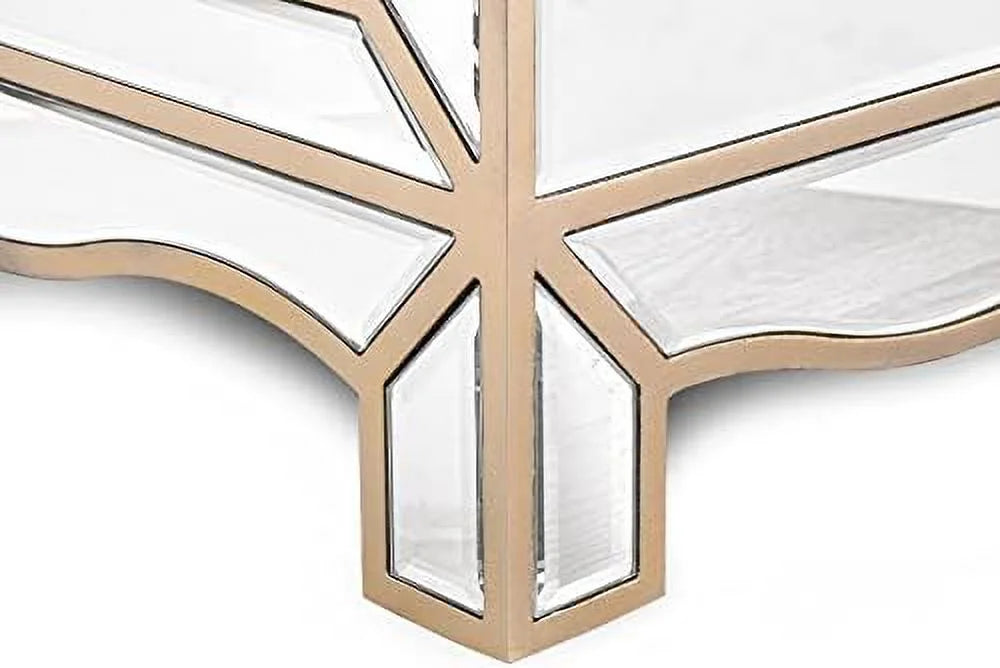 Mirrored Nightstand Bedside Table 3-Drawer Accent End Tables D3805