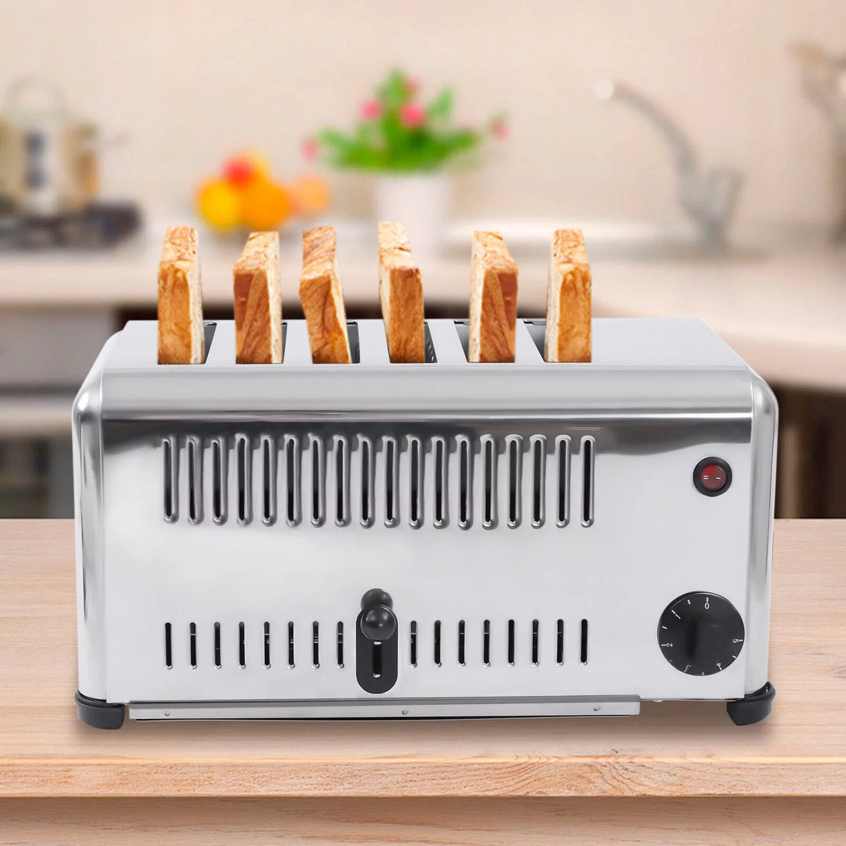 6 Slices Commercial Pop-Up Electric Stainless Steel Toaster A955099