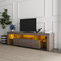 Modern LED TV Stand with 2 Drawers and Glass Shelf E463