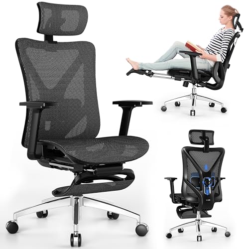 Ergonomic Office Chair with Lumbar Support, Headrest, Footrest T904339