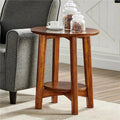 20 in. Round Mid-Century Modern Wood End Table B267618