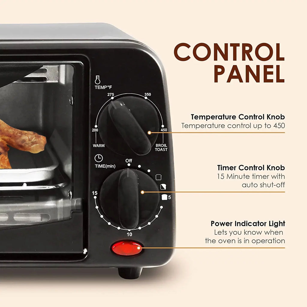 2 Slice Countertop Toaster Oven with 15 Minute Timer & Pan S841