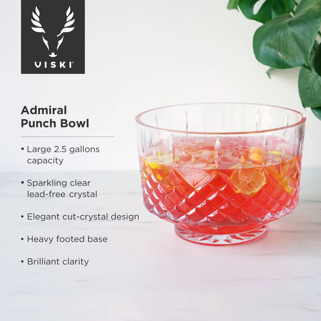 Cut Crystal Punch Bowl Set with 8 Tumblers, Dishwasher Safe L960216