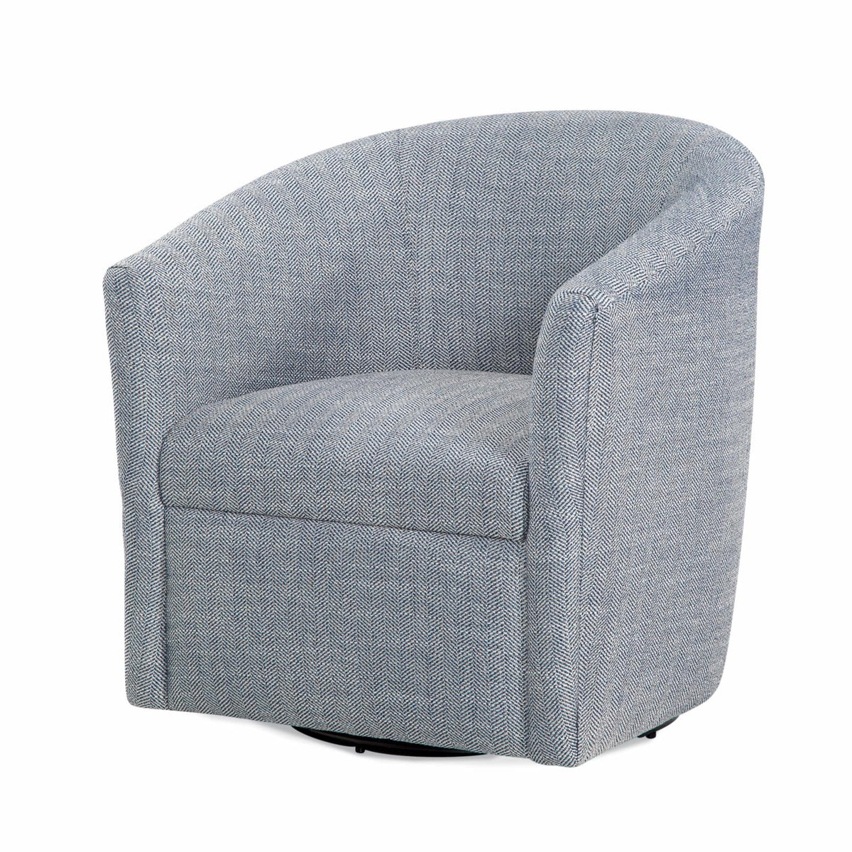 Indigo Blue Polyester Fabric Swivel Accent Chair W636