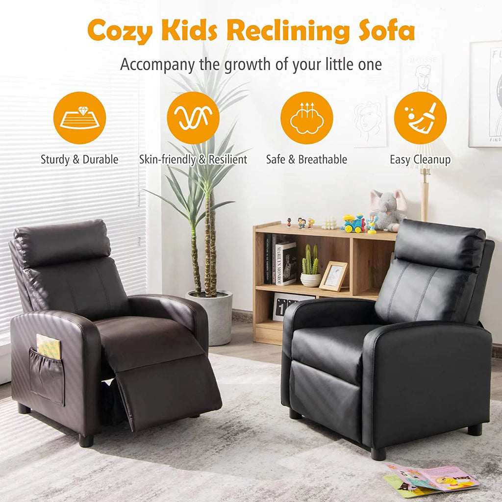 Adjustable PU Leather Kids Recliner with Footrest Y35183