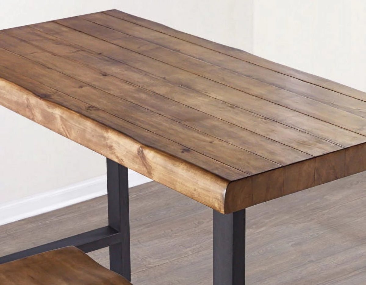 Natural Honey Wood and Metal Counter Table L63179