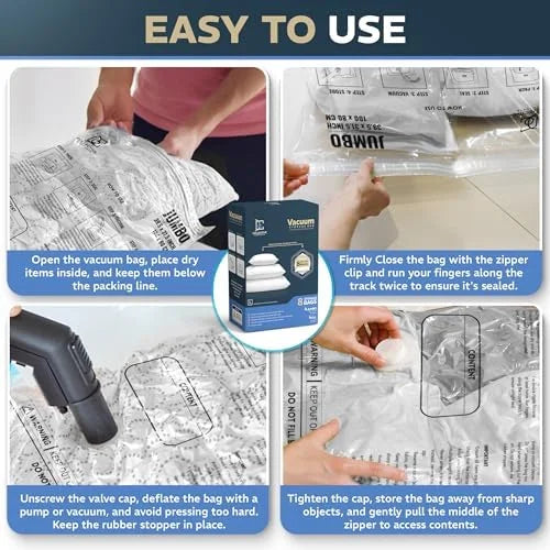 8 Pack XXL Jumbo Vacuum Storage Bags Z656662