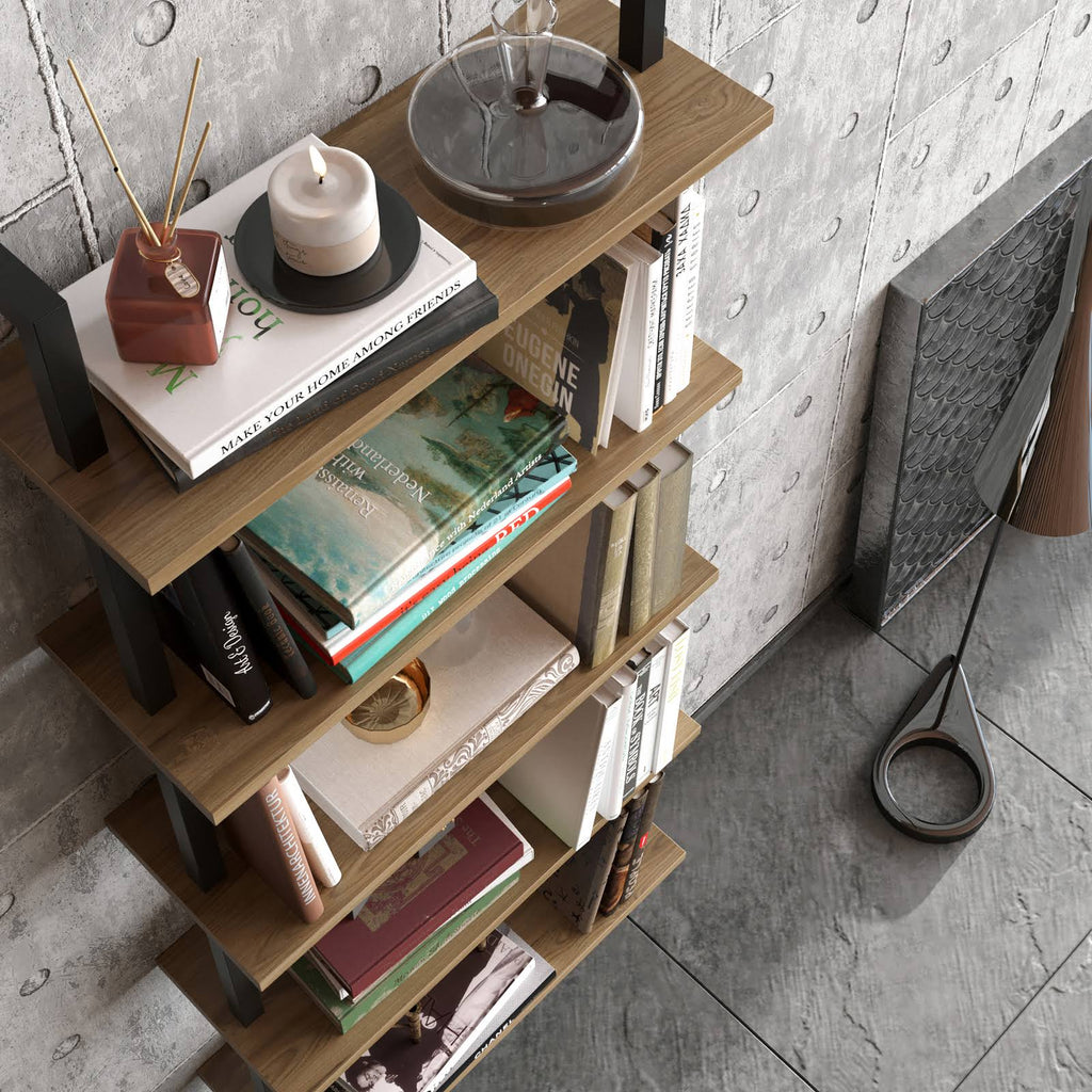 Tall Metal Wood Bookcase E536184