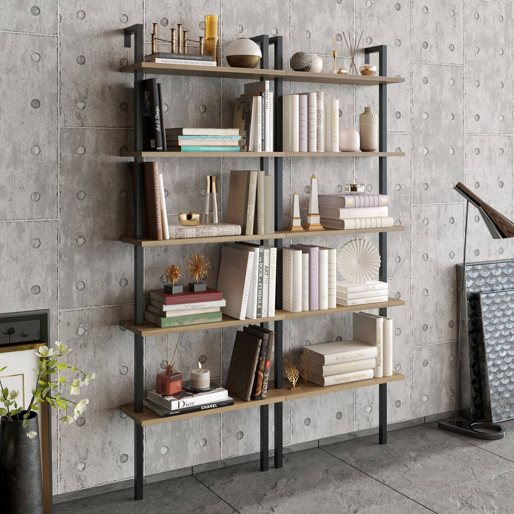 Tall Metal Wood Bookcase E536184