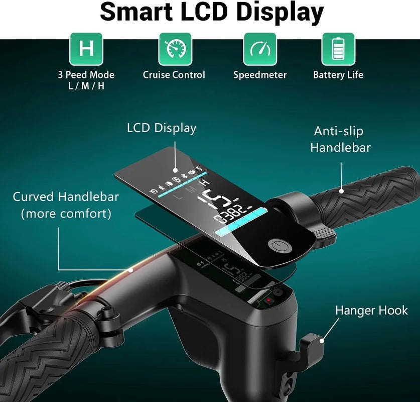 Electric Scooter with 500W Motor, 8.5 Solid Tires, 15 Miles Range B650