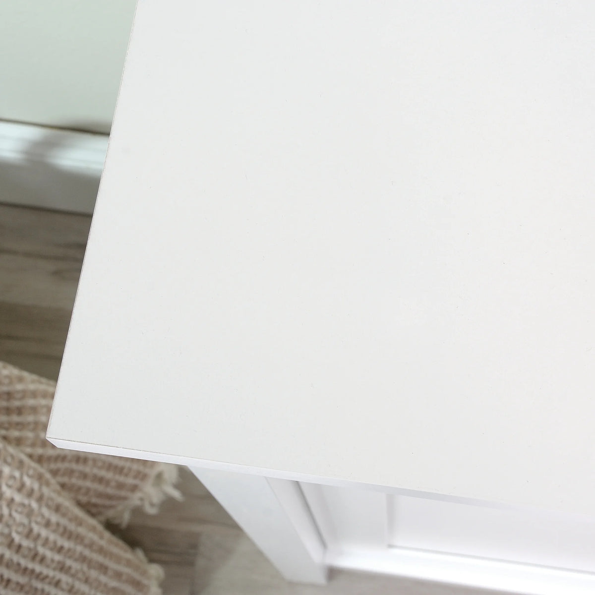 Soft White Storage Console TV Stand N7679