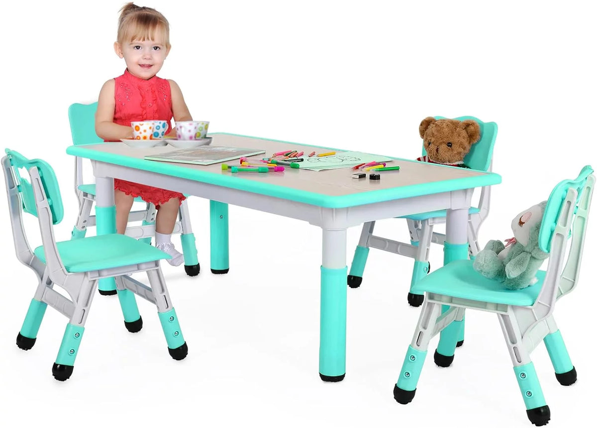 Adjustable Kids Table and Chairs Set, 5 Pieces V573594