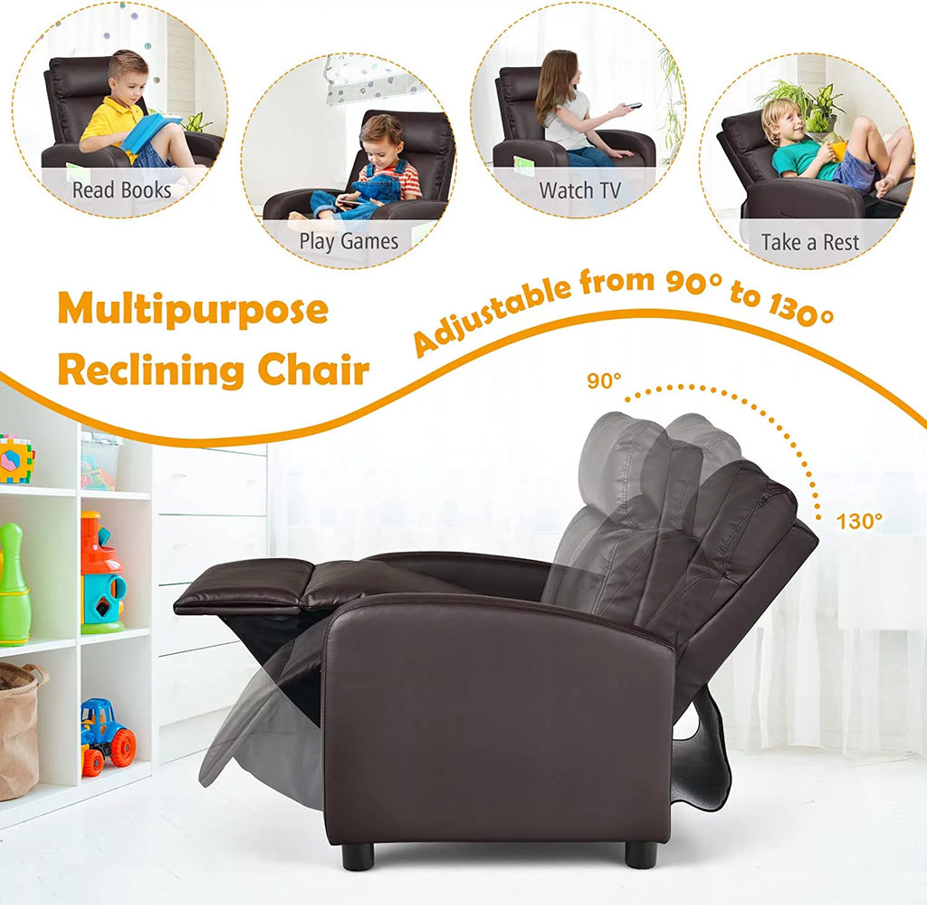 Adjustable PU Leather Kids Recliner with Footrest Y35183