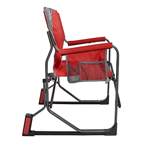 Foldable Outdoor Rocking Chair up to 225 lbs Red H304459