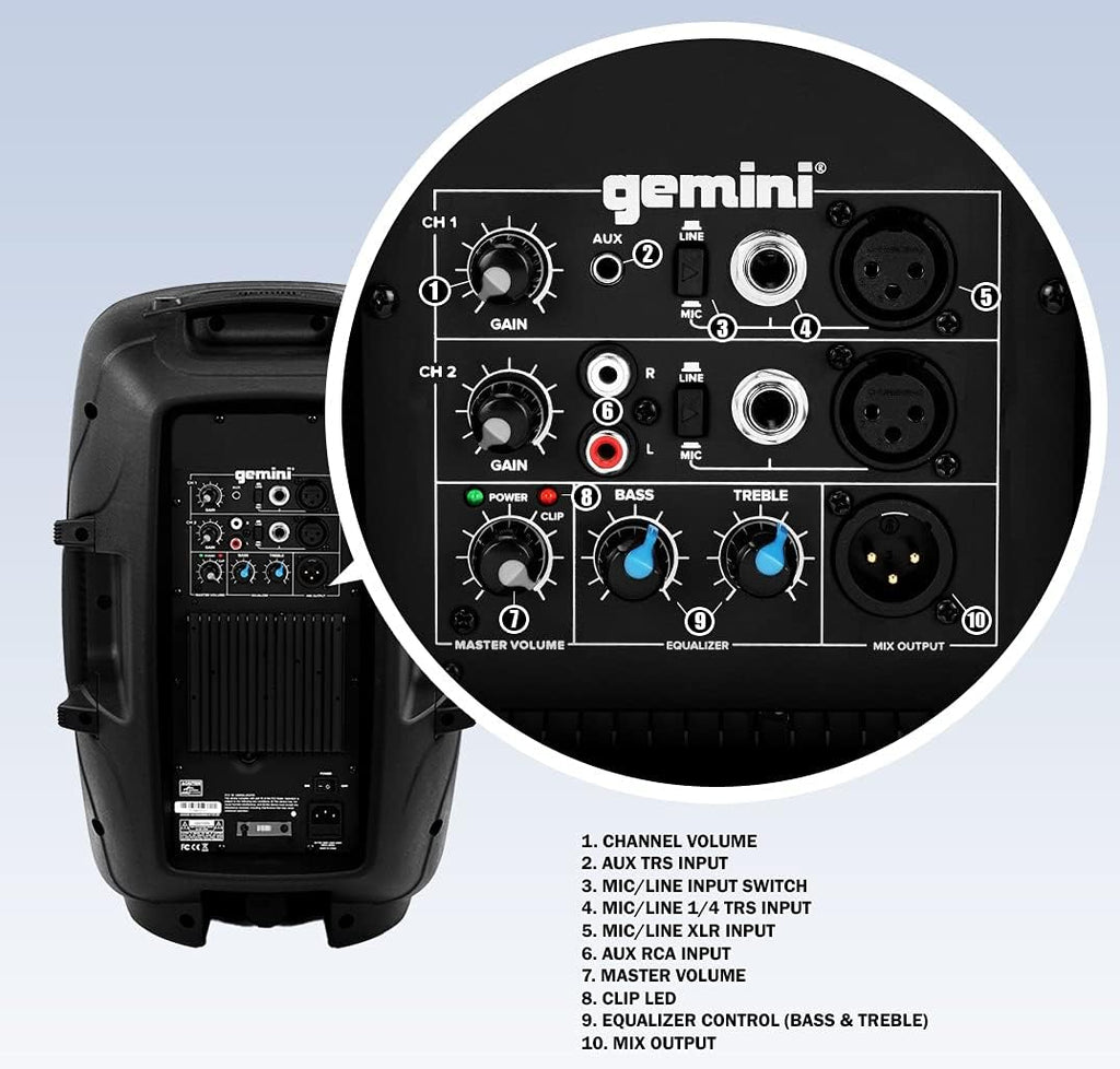 15 Inch 2000W 2-Channel PA DJ Monitor Speakers L275