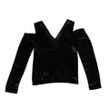 Black Velvet Cold Shoulder Shirt U36596