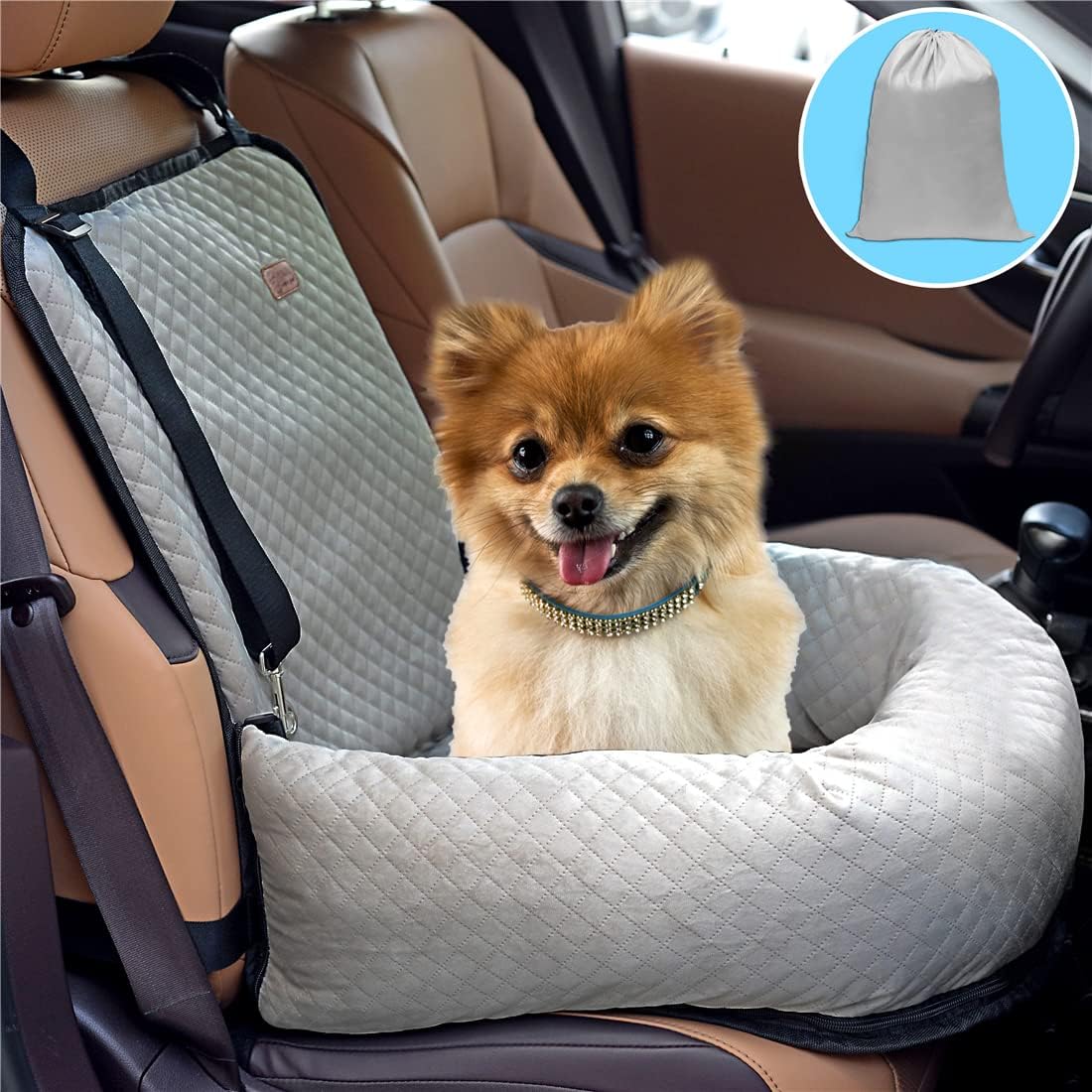 Dog Car Seat Pet Booster Seat Pack of 2 Brown N818