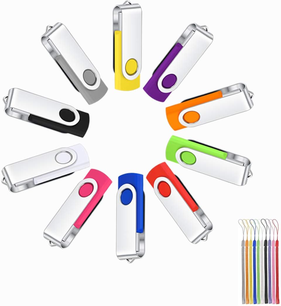 4G Flash Drive 50 Pack USB Thumb Drive with LED Indicator and Lanyards A12885
