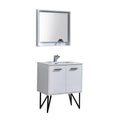 30 in. White Bathroom Vanity with Mirror T984586